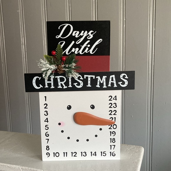 NWT- Wooden Snowman ⛄️ 24 Days To Christmas Countdown Decoration - Picture 3 of 16